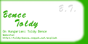 bence toldy business card
